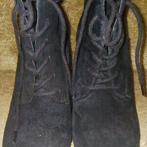 Nine West Laceitup Suede Ankle Booties